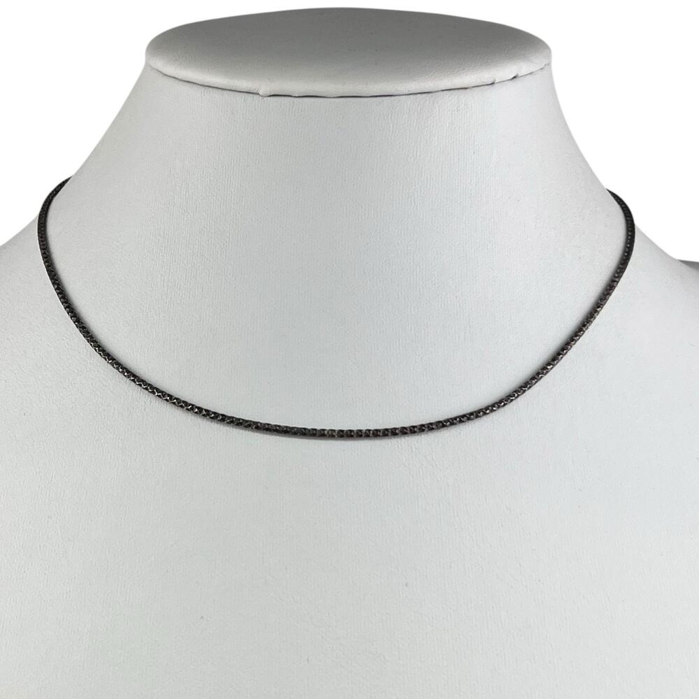 Snake Chain 18" Italy Oxidized Diamond Cut Design Sterling Silver Necklace